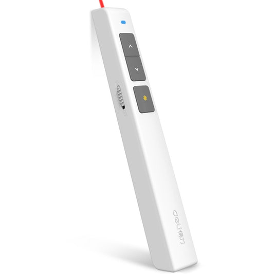 Deli 2.4GHz Laser Page Turning Pen Rechargeable Speech Projector Pen, Model: 2802PL (White) - free shipping - PMC Jewellery - Order now!