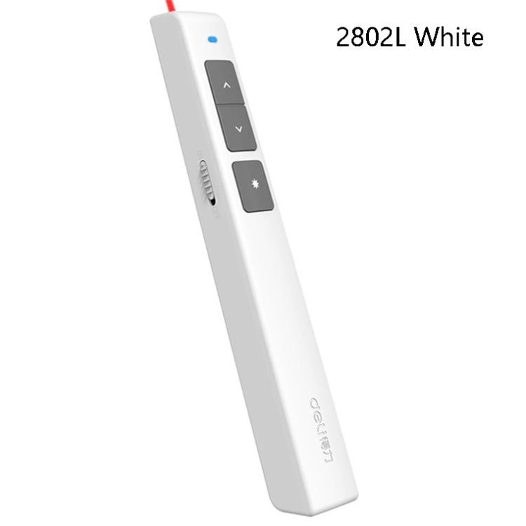 Deli 2.4GHz Laser Page Turning Pen Rechargeable Speech Projector Pen, Model: 2802L (White) - free shipping - PMC Jewellery - Order now!