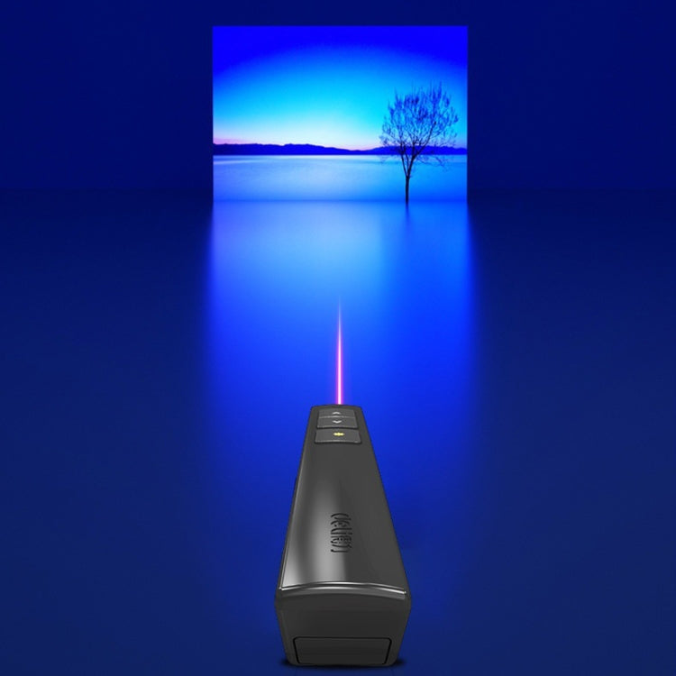 Deli 2.4GHz Laser Page Turning Pen Rechargeable Speech Projector Pen, Model: 2802L (White)