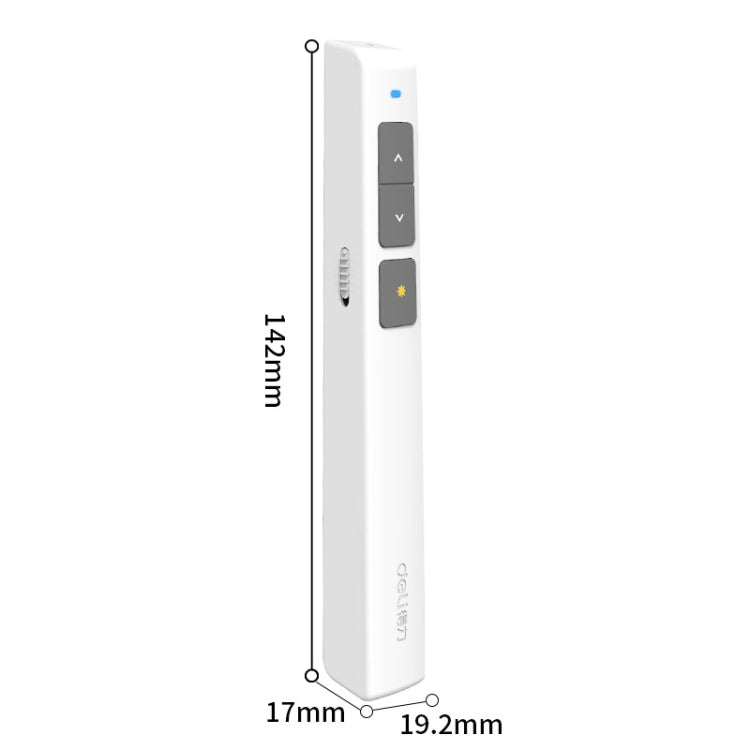 Deli 2.4GHz Laser Page Turning Pen Rechargeable Speech Projector Pen, Model: 2802L (Black)