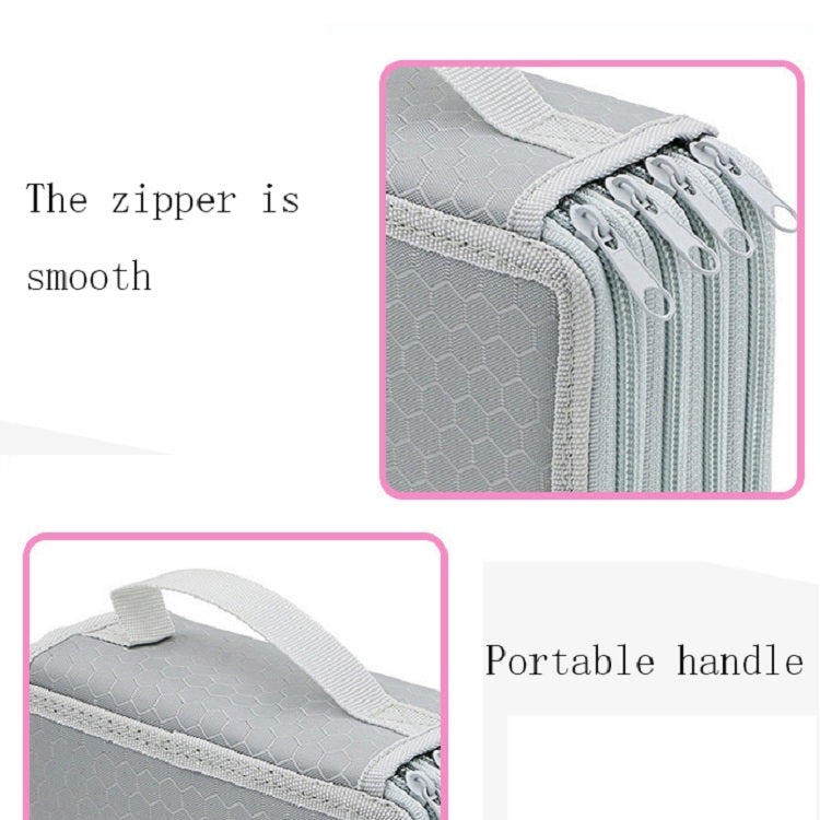 Solid Color Square Four-Layer Pencil Case Sketch Colorful Pencil Case With 72 Holes(Rose Red)