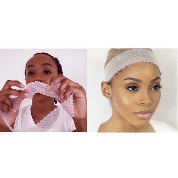 Wig Silicone Hair Band Lace Headgear Silicone Wig Hair Band(White)