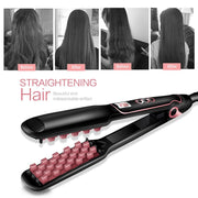 Multi-functional Long & Short Hair Styling Iron Ceramic Tourmaline Volumizing Hair Iron, Plug standard:EU(Black gold)