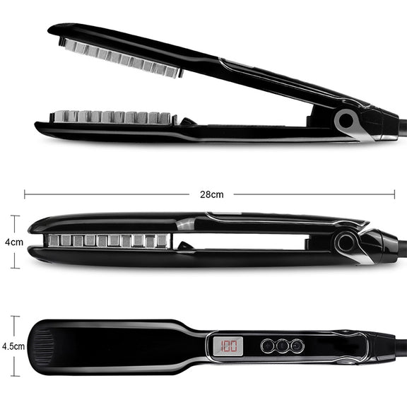 Multi-functional Long & Short Hair Styling Iron Ceramic Tourmaline Volumizing Hair Iron, Plug standard:EU(Black gold)
