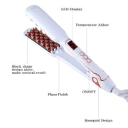 Multi-functional Long & Short Hair Styling Iron Ceramic Tourmaline Volumizing Hair Iron, Plug standard:EU(Black gold)