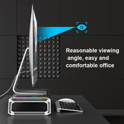ICE COOREL T1 Monitor Increased Rack Foldable Laptop Stand With RGB Lighting & 4xUSB2.0 Expansion Interface(Moonlight White)