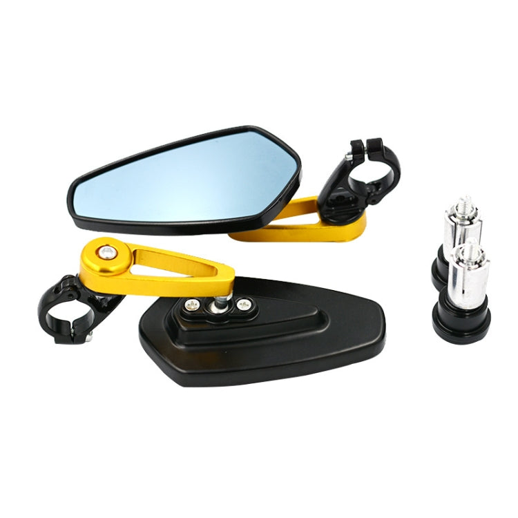 Electric Bike Motorcycle Modified Reversing Retro Rearview Handle Mirror All Aluminum Reflective Rearview Mirror(Golden) - Side Mirrors by PMC Jewellery | Online Shopping South Africa | PMC Jewellery | Buy Now Pay Later Mobicred