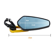 Electric Bike Motorcycle Modified Reversing Retro Rearview Handle Mirror All Aluminum Reflective Rearview Mirror(Golden)