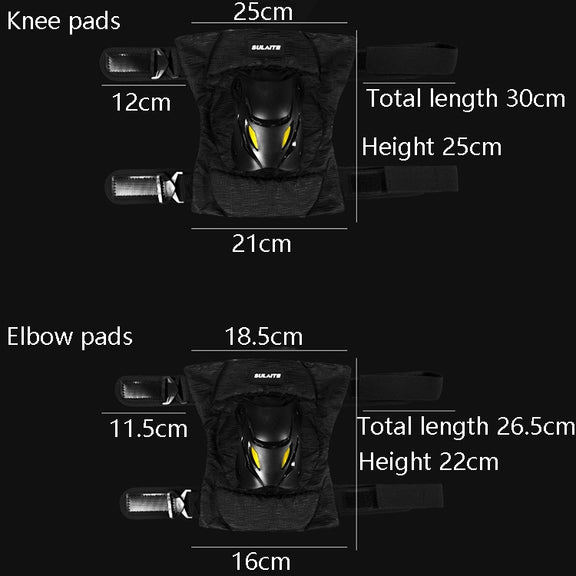 SULAITE Motorcycle Protector Rider Wind Warmth Protective Gear Riding Equipment, Colour: Black Knee Pads