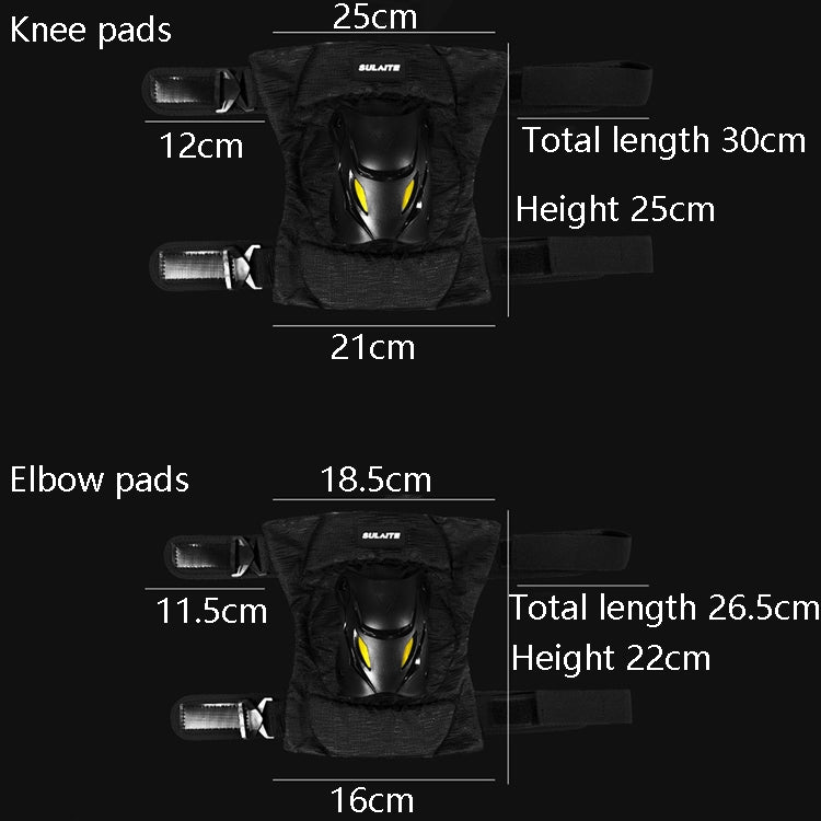 SULAITE Motorcycle Protector Rider Wind Warmth Protective Gear Riding Equipment, Colour: Black Knee Pad+Elbow Pad - Protective Gear by SULAITE | Online Shopping South Africa | PMC TechLife | Buy Now Pay Later Mobicred