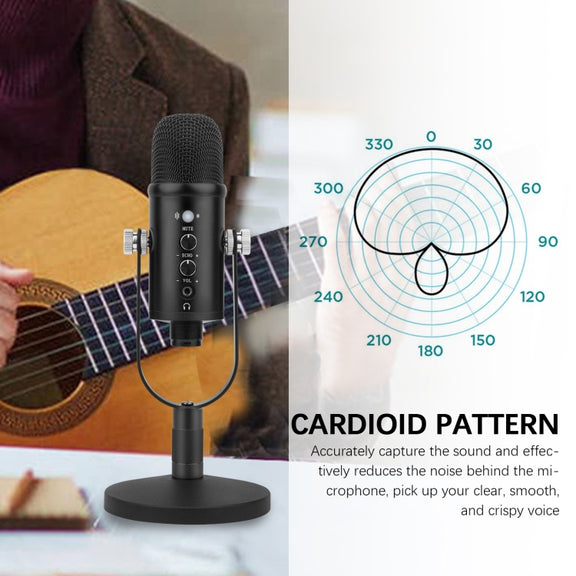 BM-86 USB Condenser Microphone Voice Recording Computer Microphone Live Broadcast Equipment Set, Specification: Standard+Small Blowout Prevention Net