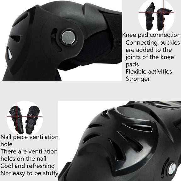 SULAITE Outdoor Sports Protective Gear Motocross Riding Motorsport Elbow Knee Pads, Specification: Free Size(Black)
