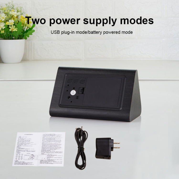 Mute Luminous Electronic Clock Wooden Sound Control Small Triangle Alarm Clock Brown Wood Red Light - Alarm Clocks by PMc TechLife | Online Shopping South Africa | PMc TechLife | Buy Now Pay Later Mobicred