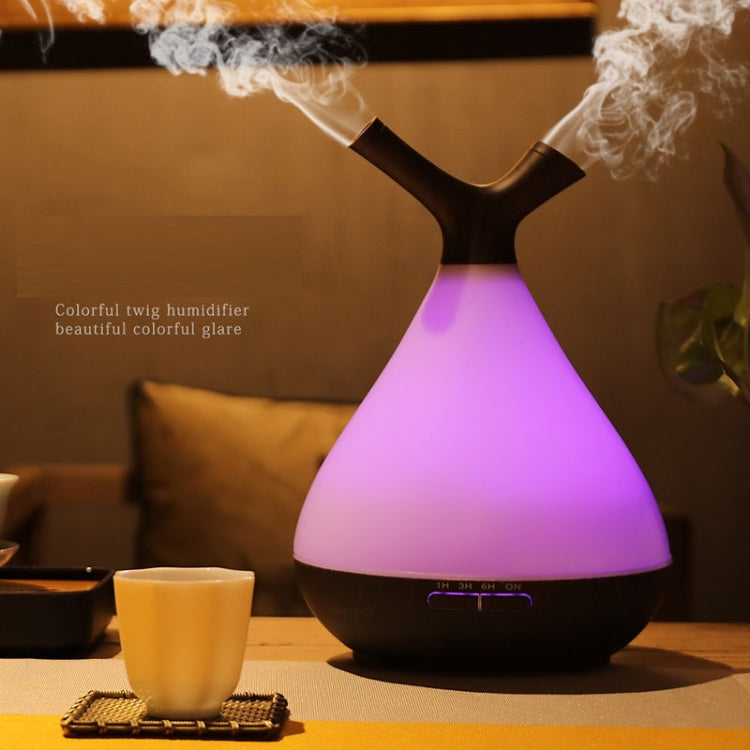 YCTA-008 Household Mute Small Wood Grain Colorful Light Aroma Diffuser Night Tree Air Humidifier, Product specifications: UK Plug(Deep Wood Grain) - free shipping - PMC TechLife - Order now!