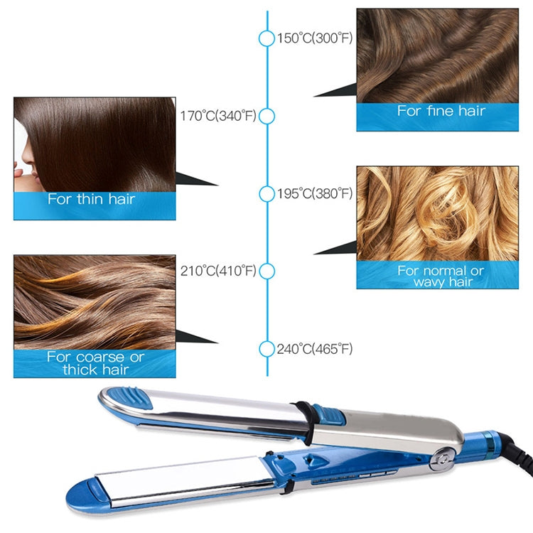 2 in 1 Titanium Hair Straighter Curler Iron(Blue)