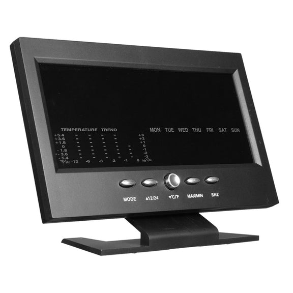 8082T Weather Forecast Clock LED Color Screen Perpetual Calendar Temperature And Humidity Intelligent Voice Control Electronic Alarm Cloc,Specification: Black + USB