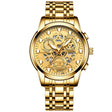 FNGEEN 4088 Men Hollow Quartz Watch Student Waterproof Luminous Watch(Full Gold Gold Surface) - free shipping - PMC TechLife - Order now!