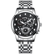 FNGEEN 4088 Men Hollow Quartz Watch Student Waterproof Luminous Watch(White Steel Black Surface) - free shipping - PMC TechLife - Order now!