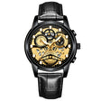 FNGEEN 4088 Men Hollow Quartz Watch Student Waterproof Luminous Watch(All Black Surface Gold Nails) - free shipping - PMC TechLife - Order now!