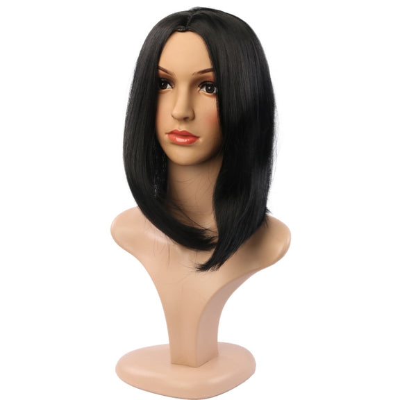 Ladies Short Hair Bobo Head Synthetic Hair Cover, Colour: Black