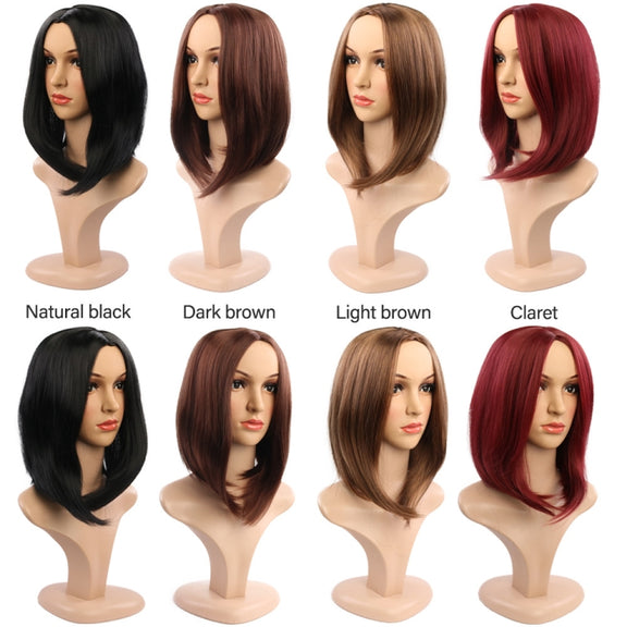 Ladies Short Hair Bobo Head Synthetic Hair Cover, Colour: Light Brown