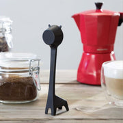 5 PCS Cartoon Giraffe Shape Coffee Spoon Coffee Bean Powder Quantitative Spoon Metering Plastic Spoon(Black)