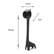 5 PCS Cartoon Giraffe Shape Coffee Spoon Coffee Bean Powder Quantitative Spoon Metering Plastic Spoon(Black)