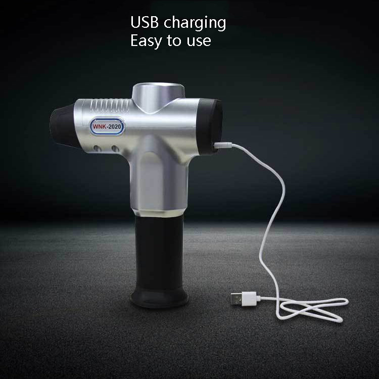 Hishell WK-2020 Electric Massage Gun Muscle Relaxation Charging Massager Portable Fitness Equipment Fascia Gun(Silver) - free shipping - PMC TechLife - Order now!