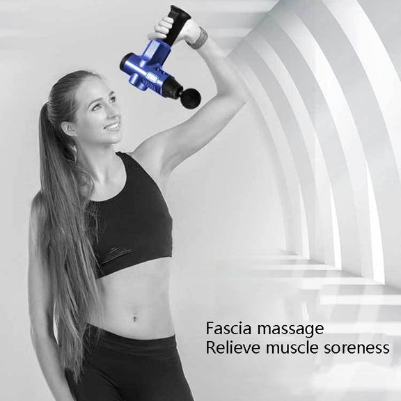 Hishell WK-2020 Electric Massage Gun Muscle Relaxation Charging Massager Portable Fitness Equipment Fascia Gun(Blue)