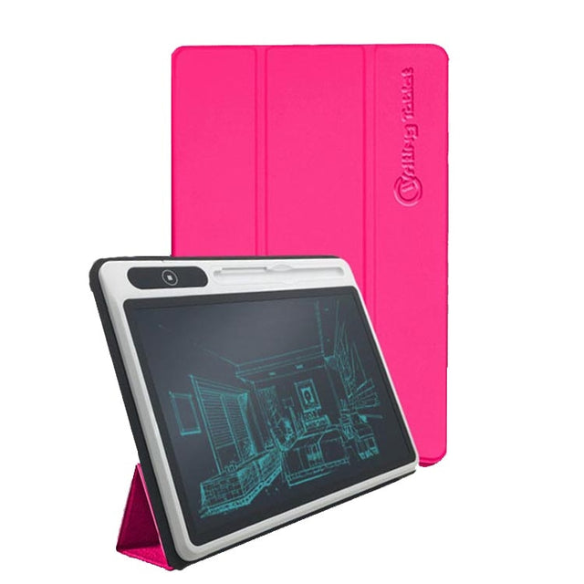10.1 Inch LCD Handwriting Board Light Energy Electronic Drawing Board Hand-Painted Board Smart Small Blackboard Writing Board(Rose Red With Leather Case)