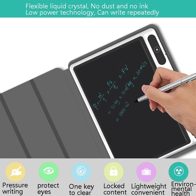 10.1 Inch LCD Handwriting Board Light Energy Electronic Drawing Board Hand-Painted Board Smart Small Blackboard Writing Board(Black  With Leather Case))
