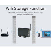 Blueendless 3.5 inch Mobile Hard Disk Box WIFI Wireless NAS Private Cloud Storage( US Plug)