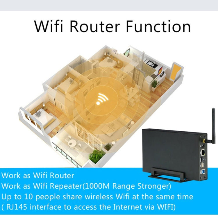 Blueendless 3.5 inch Mobile Hard Disk Box WIFI Wireless NAS Private Cloud Storage( US Plug)