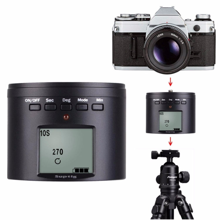 Suptig RSX-350 360 Degree Panoramic-Head Power-driven Time Lapse Stabilizer Tripod Adapter Turntable Mount for GoPro HERO9 /8 /7 /6 /5 /5 Session /4 Session /4 /3+ /3 /2 /1, Xiaoyi and Other Action Cameras - Tripod Heads by PMC TechLife | Online Shopping South Africa | PMC TechLife | Buy Now Pay Later Mobicred