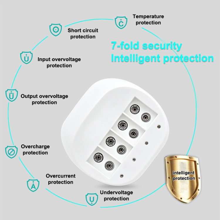 Four-Slot 9V Lithium Battery Charger For Multimeter Microphone Remote Control Battery Charger, US Plug - Charger & Converter by PMC TechLife | Online Shopping South Africa | PMC TechLife | Buy Now Pay Later Mobicred