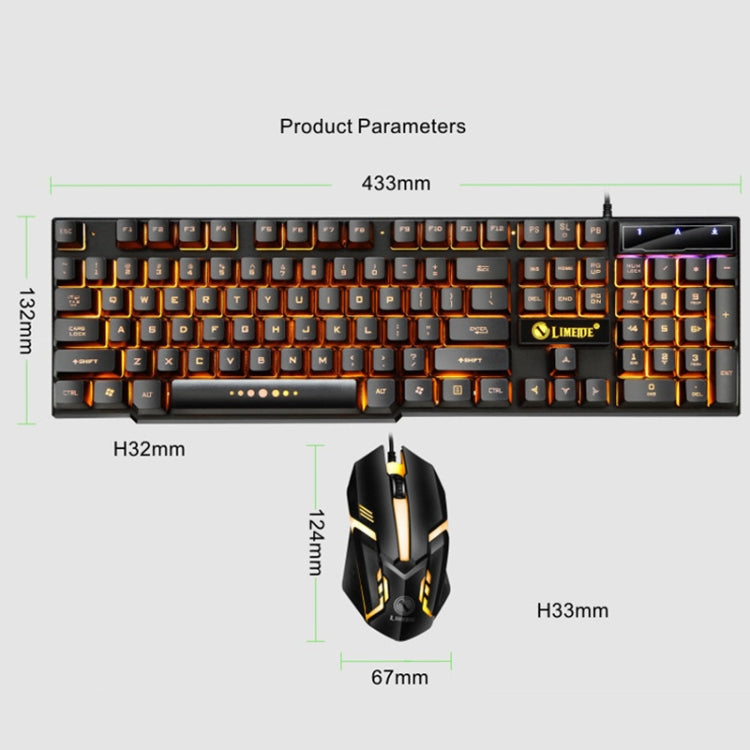 LIMEIDE GTX300 1600DPI 104 Keys USB Rainbow Suspended Backlight Wired Luminous Keyboard and Mouse Set, Cable Length: 1.4m(White) - Wired Keyboard by LIMEIDE | Online Shopping South Africa | PMC Jewellery | Buy Now Pay Later Mobicred
