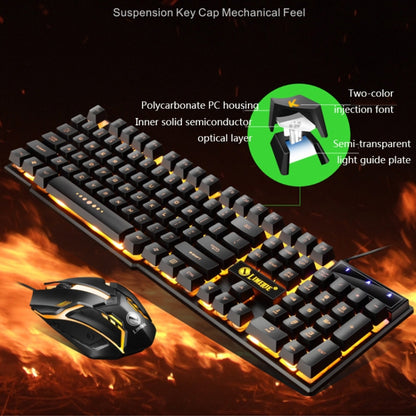 LIMEIDE GTX300 1600DPI 104 Keys USB Rainbow Suspended Backlight Wired Luminous Keyboard and Mouse Set, Cable Length: 1.4m(White) - Wired Keyboard by LIMEIDE | Online Shopping South Africa | PMC Jewellery | Buy Now Pay Later Mobicred
