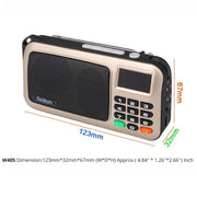 Rolton W405 Portable Mini FM Radio TF Card USB Receiver Music Player with LED Display(Red)