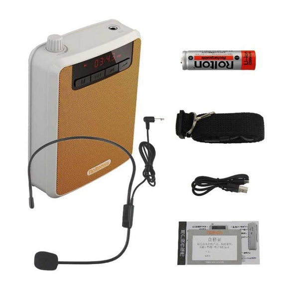 Rolton K300 Portable Voice Amplifier Supports FM Radio/MP3(Black)