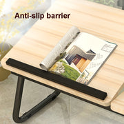 Bed Four-Speed Lifting Table Folding Laptop Desk  Adjustable Dormitory Lazy Table with Cup Holder, Size: 55x32x25cm(Black Gold Wire)