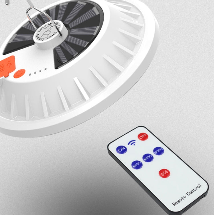 V61 Solar + RC 60 LEDs UFO Rechargeable Light Household Emergency Light Bulb Outdoor Camping Night Market Stall Light - Camping Lighting by PMc TechLife | Online Shopping South Africa | PMc TechLife | Buy Now Pay Later Mobicred