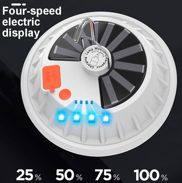 V61 Solar + RC 60 LEDs UFO Rechargeable Light Household Emergency Light Bulb Outdoor Camping Night Market Stall Light - Camping Lighting by PMc TechLife | Online Shopping South Africa | PMc TechLife | Buy Now Pay Later Mobicred