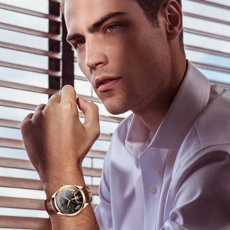 FNGEEN 5606 Men Luminous Casual Quartz Watch(White Steel White Shell Black Surface) - free shipping - PMC Jewellery - Order now!