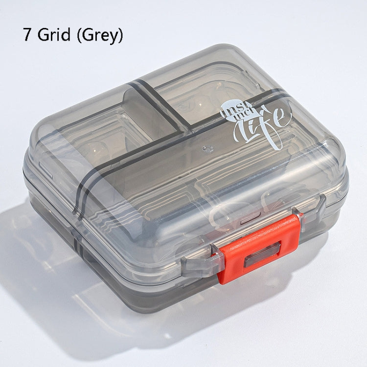 Mizi Small Pill Box Portable Dispensing Medicines Boxes, Colour: 7 Grid (Grey) - free shipping - PMC TechLife - Order now!