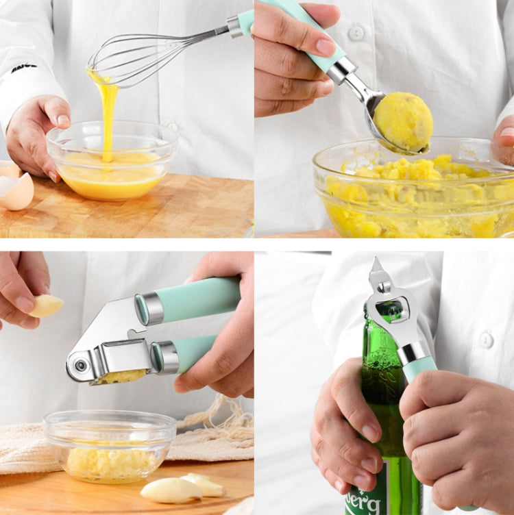 9 in 1 Plastic Handle Stainless Steel Kitchen Utensils Household Gadget Set(Black) - Gadgets by PMC TechLife | Online Shopping South Africa | PMC TechLife | Buy Now Pay Later Mobicred