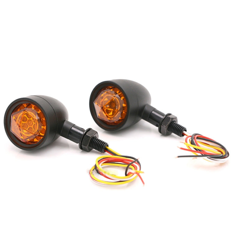 1pair Motorcycle Universal Retro LED Turn Signal Light(Black Shell Yellow Cover) - Turn Signal by PMC TechLife | Online Shopping South Africa | PMC TechLife | Buy Now Pay Later Mobicred