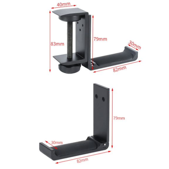 Headphone Bracket Internet Cafe Monitor Earphone Hanger Desktop Earphone Display Stand, Style: Lock Clip Type (Silver)