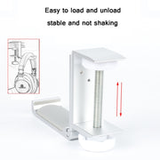 Headphone Bracket Internet Cafe Monitor Earphone Hanger Desktop Earphone Display Stand, Style: Lock Clip Type (Silver)