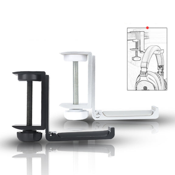 Headphone Bracket Internet Cafe Monitor Earphone Hanger Desktop Earphone Display Stand, Style: Lock Clip Type (Silver)