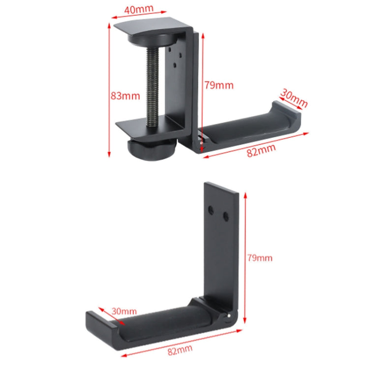 Headphone Bracket Internet Cafe Monitor Earphone Hanger Desktop Earphone Display Stand, Style: Paste Screw Type (Silver)